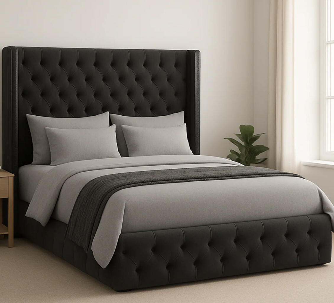 Bouclé Upholstered Bed Frame